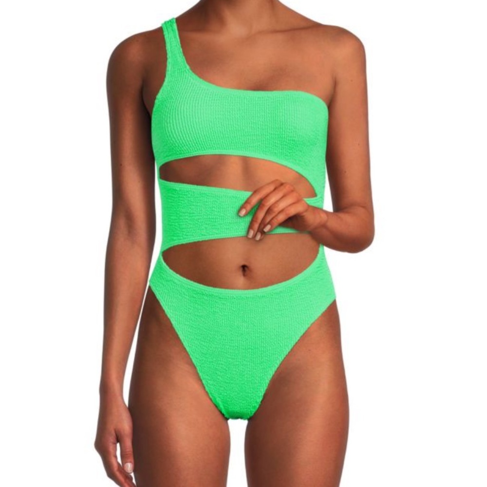 NEW BOND-EYE Rico One Piece Bound Crinkle Green Apple- Brand New Resort swim
